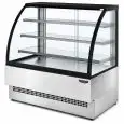 VITRINA NEUTRA (NO REFRIGERADA) PARA PASTELERÍA - MOD. EVO_VTIXNEU - DE ACERO INOX - CRISTAL FRONTAL ABATIBLE Y PUERTAS CORREDERAS POSTERIORES DE CRISTAL AISLANTE TEMPLADO - CRISTALES LATERALES DE CRISTAL AISLANTE - N. 3 BALDAS DE CRISTAL CON ILUMINACIÓN