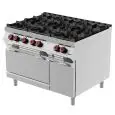 COCINA DE GAS - MOD. FAG93M0 - N. 6 fuegos - Con llama piloto - Horno estático de gas cm L 65 x P 56 x 30 H - Compartimento neutro con puerta - Dimensiones: cm L 120 x P 90 x H 90 - CE
