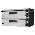 HORNO ELÉCTRICO MECÁNICO PARA PIZZA - Mod. BASIC XL33L - N. 2 cámaras - Piso Refractario o Techo y piso refractarios (lados excluidos) - Medidas de la Cámaras cm L 108 x P 41 x 14 h - Capacidad: N. pizzas 3+3 (Ø cm 35)/N. 1+1 bandeja cm 60x40 - Potencia 1
