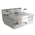 FREIDORA DE GAS DE SOBREMESA PARA PASTELERÍA CON GRIFO - LÍNEA BECK - Mod. FPG 21 - Capacidad de aceite lt. 21 - Potencia kW 18 - Dimensiones cm L 70 x P 65 x 43h - CE