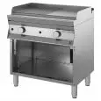 PLANCHA FRY TOP DE GAS  1/2 PLANCHA LISA 1/2 PLANCHA RAYADA - Mod 9DGUH4MSBDS - Compartimento abierto - N 2 zonas de cocción - Medidas cm L 80 x P 90 x H 85/90