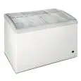 Congelador horizontal con vidrio curvo inclinado modelo FR 268 SLL, temperatura -12°C / -24°C, capacidad bruta 268 Lt, dimensiones externas 980 x 650 x 830 mm.