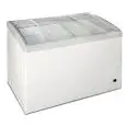 Congelador horizontal con vidrio curvo inclinado modelo FR 368 SLL, temperatura -12°C / -24°C, capacidad bruta 368 Lt, dimensiones externas 1225 x 650 x 830 mm.