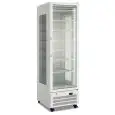 Expositor refrigerado - Mod FR 410 ST WHT - Estático - Capacidad 418 L - Cristal en 3 lados - Temperatura -18/-23°C - Dimensiones cm L 60 x P 70 x H 202