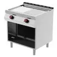 PLANCHA FRYTOP ELÉCTRICA - MOD. FTE72MF - Placa 1/2 lisa y 1/2 acanalada - Compartimento abierto - Potencia kW 10,8 - Dimensiones: cm L 80 x P 70 x H 90 - CE