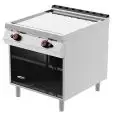 PLANCHA FRYTOP DE GAS - MOD. FTG92MD - Placa Lisa - Compartimento abierto - Potencia kW 18 - Dimensiones: cm L 80 x P 90 x H 90 - CE