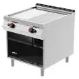 PLANCHA FRYTOP DE GAS - MOD. FTG92MF - 1/2 Placa Lisa 1/2 Placa Acanalada - Compartimento abierto - Potencia kW 18 - Dimensiones: cm L 80 x P 90 x H 90 - CE