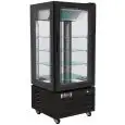 Expositor refrigerado vertical de chapa pintada - Mod G-LSC65B - Ventilado - Capacidad Lt 280 - Vidrio en 4 lados - Temperatura +2°/+8°C - Dimensiones cm L 65 x P 65 x H 150