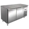 MESA REFRIGERADA DE ACERO INOX AISI 304 - PASTELERÍA - VENTILADO - Mod. G-PA1500TNGR7 - ENCIMERA DE GRANITO - N. 2 PUERTAS - CAPACIDAD BRUTA Lt 413 - TEMPERATURA -2°/+8°C - Dim. cm L 150,5 x P 80 x h 87 - CE