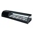 Vitrina expositora refrigerada de mesa para sushi - Mod G-SSS1500 - Estático - Temperatura 0°/+6°C - N 5 cubetas GN 1/3 h 40 mm - Medidas cm L 150 x D 41,5 x H 30