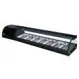 Vitrina expositora refrigerada de mesa para sushi - Mod G-SSS1800 - Estático - Temperatura 0°/+6°C - N 7 cubetas GN 1/3 h 40 mm - Medidas cm L 180 x D 41,5 x H 30
