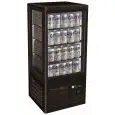Expositor vitrina de sobremesa refrigerado para bebidas - Mod G-TCBD68B - Cristal doble en los 4 lados - Temperatura +2°/+8°C - Capacidad Lt 68 -  Medidas cm L 42,8 x P 38,6 x 92,4 H