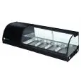 Vitrina expositora refrigerada de mesa para sushi - Mod G-TS1200 - Estático - Temperatura +4°/+8°C - N 4 cubetas GN 1/3 h 40 mm - Medidas cm L 120 x D 41,5 x H 33