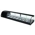 Vitrina expositora refrigerada de mesa para sushi - Mod G-TS1800 - Estático - Temperatura +4°/+8°C - N 7 cubetas GN 1/3 h 40 mm - Medidas cm L 180 x D 41,5 x H 30