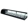Vitrina expositora refrigerada de mesa para sushi - Mod G-TS2000 - Estático - Temperatura +4°/+8°C - N 8 cubetas GN 1/3 h 40 mm - Medidas cm L 200 x D 41,5 x H 30