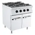 COCINA DE GAS - MOD. K7S211N - N. 6 fuegos - Con llama piloto - Horno de gas estático GN 2/1 - Medidas cm L 120 x P 73 x H 90 - Homologación CE