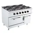 COCINA DE GAS - MOD. K7S203N - N. 8 fuegos - Con llama piloto - Compartimento con puertas batientes - Medidas cm L 160 x P 73 x H 90 - Homologación CE