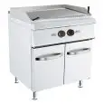PARRILLA DE PIEDRA LÁVICA DE GAS - MOD K7N200N - Parrilla en acero inox - Mueble con puertas - Medidas cm L 80 x P 73 x H 90 - Homologación CE