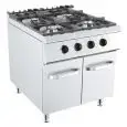 COCINA DE GAS - MOD. K9S211N - N. 6 fuegos - Con llama piloto - Horno de gas estático GN 2/1 - Medidas cm L 120 x P 90 x H 90 - Homologación CE
