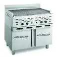 BARBACOAS DE PIEDRA VOLCÁNICA - MOD. 2100/R2P - VERSIÓN MONOBLOQUE ABIERTO - POTENCIA Kw/h 22,52 - ALIMENTACIÓN METANO-GPL - Medidas cm A 89 x F 70 x h 85 - Homologación CE