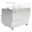 MÁQUINA para la PRODUCCIÓN y la EXPOSICIÓN DE HELADO FRESCO - MOD. GX6 - Mantecador electrónico de 4 grupos - Para negocios SELF-SERVICE - Capacidad lt 6 x 2,5 - Condensación por AGUA - Alimentación V 400/50Hz trifásica - Potencia Kw 5,4 - Medidas cm L 11