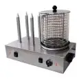 HOT DOG COOKER MACHINE - Mod. HD 01 - N. 4 ponches calentadores de pan de aluminio - Potencia W 650 - Fuente de alimentación monofásica - Dimensiones cm L 52,8 x P 33,7 x 40h - Norma CE
