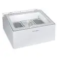 EXPOSITOR DE SOBREMESA PARA HELADOS - MOD. ICE POINT 3.0 - CAPACIDAD Lt 10 - REFRIGERACIÓN ESTÁTICA - TEMPERATURA -10° / -22° C - Dimensiones Cm L 64,7 x P 71,5 x h 35,5