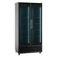 ARMARIO FRIGORÍFICO EN ACERO BARNIZADO NEGRO - PARA BEBIDAS - VENTILADA - Mod. I LOOC 80 JUMBO N - CAPACIDAD Lt 690 - N. 2 PUERTAS ACRISTALADAS - TEMPERATURA 0/+10°C - Medidas cm L 94 x P 61,5 x H 202,3 - Homologación CE