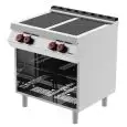 COCINA ELÉCTRICA - Mod. ID072M0 - N. 4 placas de inducción - Compartimento abierto - Alimentación trifásica 400V/3/50Hz - Potencia Kw 14 - Dimensiones cm L 80 X P 70 X H 90 - CE