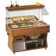 EXPOSITOR BUFFET MURAL REFRIGERADO - MOD. WALLM - ESTRUCTURA DE MADERA - Temp. °C +4/+10 - REFRIGERACIÓN ESTÁTICA - GAS REFRIGERANTE R290 - DESESCARCHE AUTOMÁTICO - Alimentación monofásica V 230/1/50 Hz