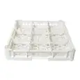 CESTA CLÁSICA CON 9 COMPARTIMIENTOS CUADRADOS PARA VASOS - MOD. KIT1/3X3 - MEDIDAS CESTA cm A 50 X F 50 - COMPARTIMIENTOS MEDIDAS INTERNAS cm A 14,6 X F 14,6 - ALTURA VASOS DE cm 0 A 6,5 - Homologación CE