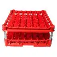 CESTA CLÁSICA CON 49 COMPARTIMIENTOS CUADRADOS PARA VASOS - MOD. KIT3/7X7 - MEDIDAS CESTA cm A 50 X F 50 - COMPARTIMIENTOS MEDIDAS INTERNAS cm A 6,3 X F 6,3 - ALTURA VASOS DE cm 12 A 24 - Homologación CE