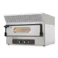 HORNO ELÉCTRICO PARA PIZZA - Mod. CUBO 1 EV - Puerta acristalada - N. 1 cámara - Campana extractora incorporada - Base de cocción con piedras refractarias - Medidas de la cámara cm A 61 x F 52 x h 11 - N. Pizzas 2 (Ø cm 30) - Potencia 3,25 Kw - Monofásico