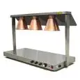 PLACA CALENTADORA DE ALIMENTOS CON LÁMPARA DE INFRARROJOS - Mod. LH 3 - 3 lámpara resistentes - Lámparas con funcionamiento independiente - Potencia W 1400 - Alimentación monofásica - Medidas cm A 105 x F 50 x 68h - Homologación CE
