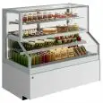Vitrina refrigerada para pastelerías - Mod LILIUM COMBI - Refrigeración ventilada - Temperatura +4°C a +8°C (parte superior) y +4°C a +10°C (parte inferior) - Profundidad estante exposición: 56,9 cm