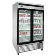 ARMARIO FRIGORÍFICO de ACERO INOX - Mod. MCF8703GR - VENTILADO - Capacidad LT 1300 - N. 2 Puertas de Cristal - TEMPERATURA -17°/-20°C - Dim. cm L 138,2 x P 80,5 x h 211,2 - CE