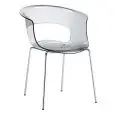 SILLA MISS ANTISHOCK - MOD. 2690 - Estructura de 4 patas de tubulares de acero cromado - Carcasa de POLICARBONATO reciclable - Para INTERIORES - Med. cm L 58 x P 58 x H 77 - Homologación CE
