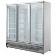 EXPOSITOR VERTICAL REFRIGERADO PARA ALIMENTOS CONGELADOS Y HELADOS - VENTILADA - Mod. OT188DV3 - CAPACIDAD Lt 1450 - N. 3 PUERTAS ACRISTALADAS - TEMPERATURA -18°/-22°C - Medidas cm L 188 x P 76 x H 199,7 - Homologación CE