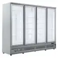 EXPOSITOR REFRIGERADO PARA BEBIDAS - VENTILADA - Mod. OT250VP4 - CAPACIDAD Lt 2060 - N. 4 PUERTAS ACRISTALADAS - TEMPERATURA 0°/+10°C - Medidas cm L 250,8 x P 71 x H 199,7 - Homologación CE