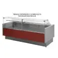 Mostrador vitrina para alimentos refrigerado - Mod MR 9.5 VD - Ventilado - Temperatura de +2 a +5°C - Profundidad de la superficie de exposición: 90 cm