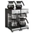MÁQUINA DE CAFÉ DE ACERO INOXIDABLE - MOD. MONDO TWIN T - N. 4 PLACAS CALIENTES - N. 2 SISTEMAS DE INFUSIÓN - PRODUCCIÓN HORARIA Lt. 36 - TIEMPO DE PREPARACIÓN: 5 MINUTOS CADA DOS TERMOS - POTENCIA W 4280 - DIMENSIONES mm. L 404 x P 406 x 446 h
