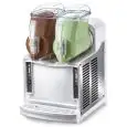 MÁQUINA PARA PRODUCTOS CREMOSOS - MOD. NINA 2 - N. 2 DEPÓSITOS - N. 2 COMPRESORES - CAPACIDAD DEL DEPÓSITO LT 2+2 - Dim. Cm. L 28,1 x P 39,1 x h 49,8 - CE
