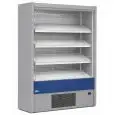 PANTALLA DE PARED REFRIGERADA DE AUTOSERVICIO - REFRIGERACIÓN VENTILADA - TEMPERATURA °C +0/+2- BEBIDAS, PRODUCTOS LÁCTEOS, PRODUCTOS PREENVASADOS - MOD. OLIMPO OM W - ABIERTO SIN PUERTAS - TRES ESTANTERÍAS BASCULANTES