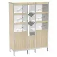 EXPOSITOR DE PAN SELF SERVICE - Mod. PANINO GLOF - Servicio con Paleta - N. 6 Compartimentos - Dimensiones cm L 125 x P 50 x 170 h