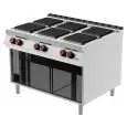 COCINA ELÉCTRICA - MOD. PE093M0 - N. 6 placas cuadradas - Compartimento abierto - Dimensiones: cm L 120 x P 90 x H 90 - CE