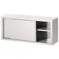 Armario colgante de pared Inox - n. 2 puertas correderas - base inox perforada - n. 1 estante intermedio perforado