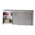 Armario colgante de pared Inox - n. 2 puertas correderas - escurreplatos - n. 1 estante intermedio perforado