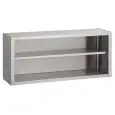 Armario colgante de pared Inox abierto - Estantes intermedios Inox lisos