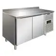 MESA REFRIGERADA CON PETO DE ACERO INOX AISI 304 - PASTELERÍA - VENTILADO - Mod PXF2200TN - N 2 PUERTAS - CAPACIDAD Lt 428 - TEMPERATURA +2°/+8°C - Dim cm L 151 x P 80 x h 96