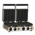GOFRERA - MOD. PIASTRA WB2 - PLANCHA de aleación de aluminio y titanio - N. 2 planchas WAFFEL A BARCHETTA - Alimentación monofásica 230v/50hz - Potencia W 3000 - Medidas Cm L 56 X P 41 X h 23 - Homologación CE